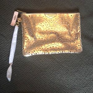 NWT large Victoria’s Secret gold clutch